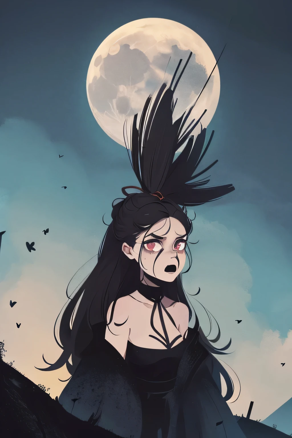 bruxa flying in the sky with a broom and a full moon, bruxa, beautiful bruxa spooky female, beautiful bruxa female, a bruxa, beautiful female bruxa, beautiful bruxa with long hair, dark bruxa, bruxa fairytale, bruxa woman, classical bruxa, sky bruxa, bruxay, dark bruxa character, bruxaes, scarry but bebruxaing, the bruxa conjure