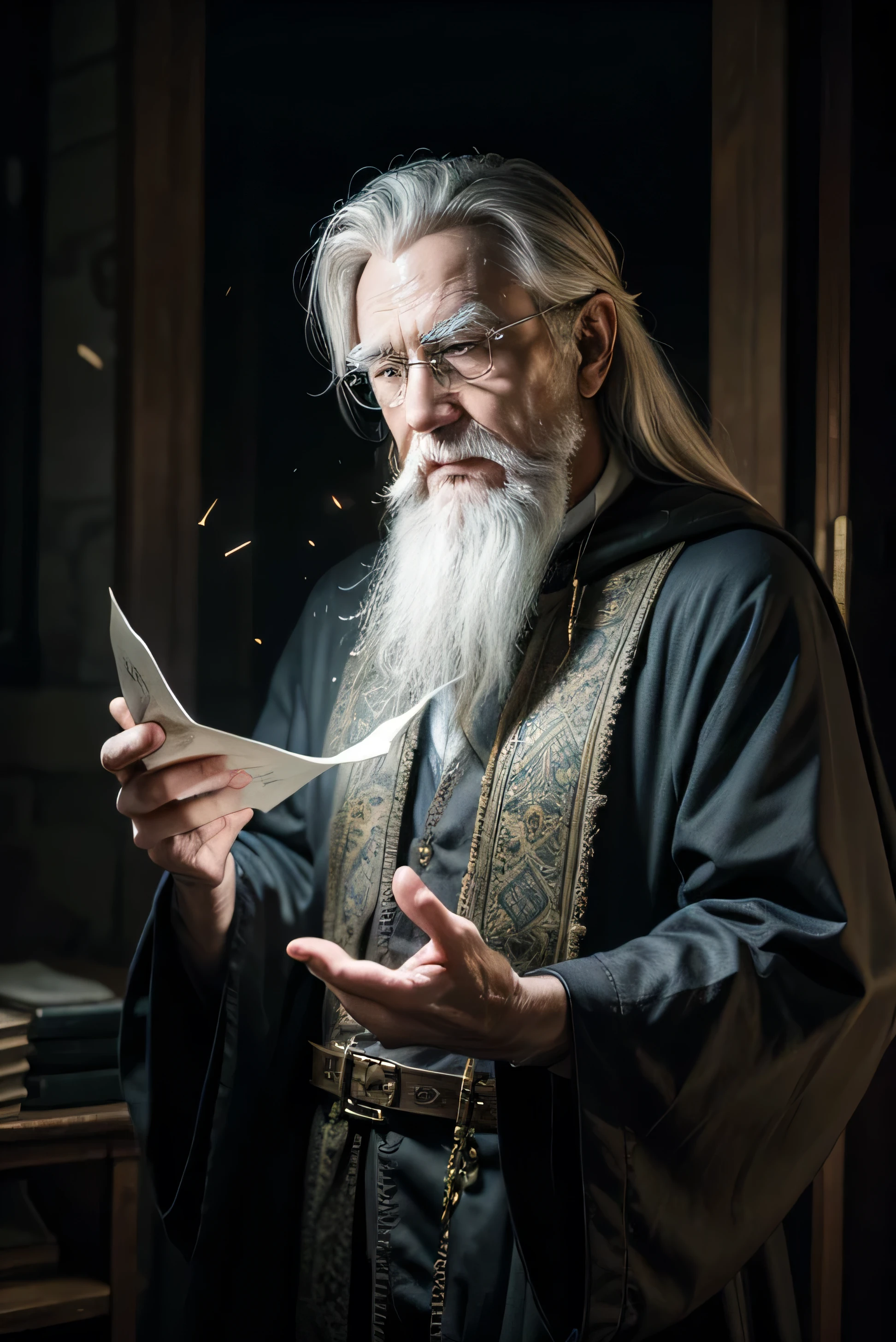 old wizard doing magic 