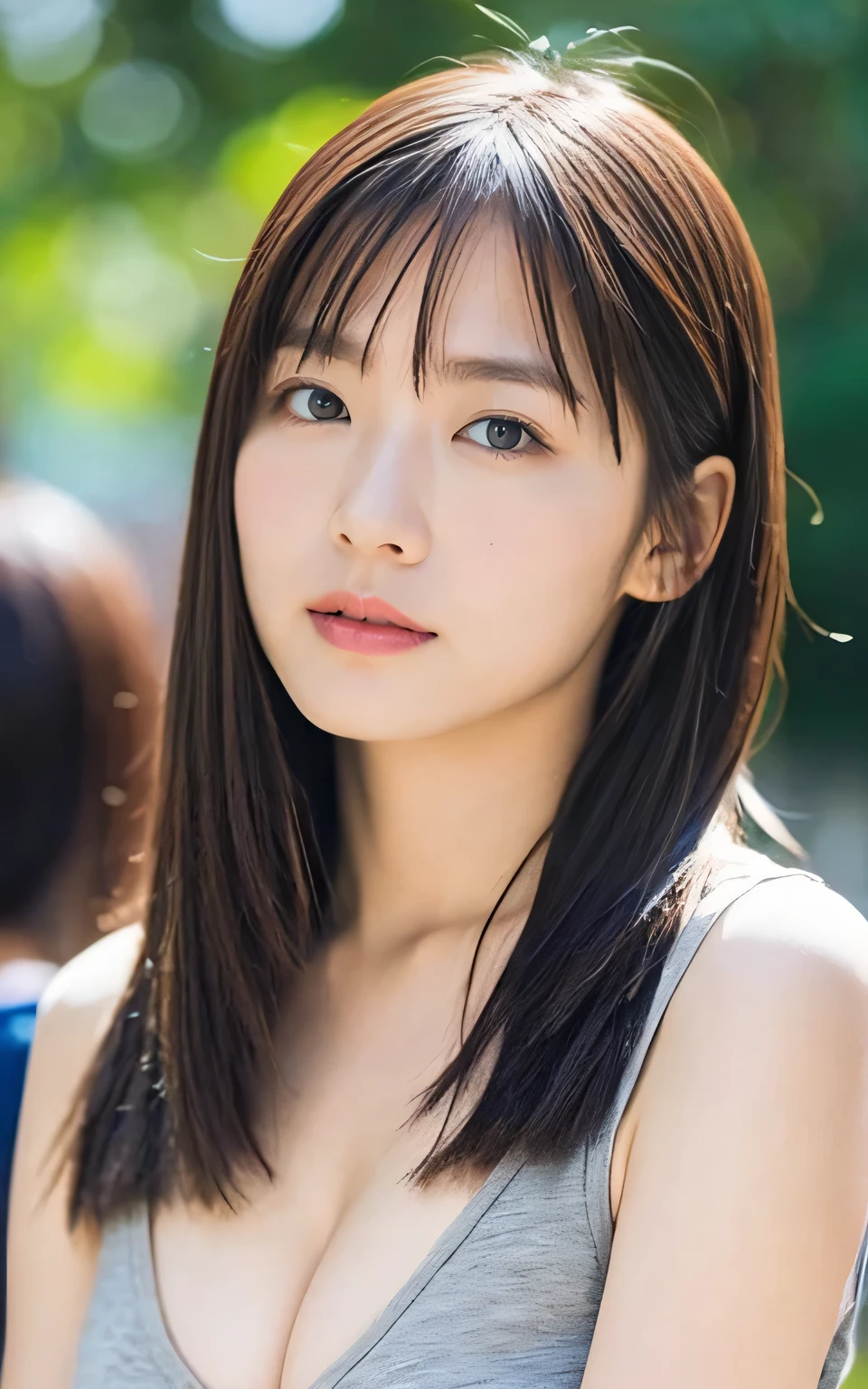 Highest quality、Ultra-high resolution、Upper body、Head to waist、(Photorealistic:1.4)、One Girl、
JK 、high school girl、
(Faded grey hair:1)、(Small breasts:1.2)、Looking at the audience、write、
