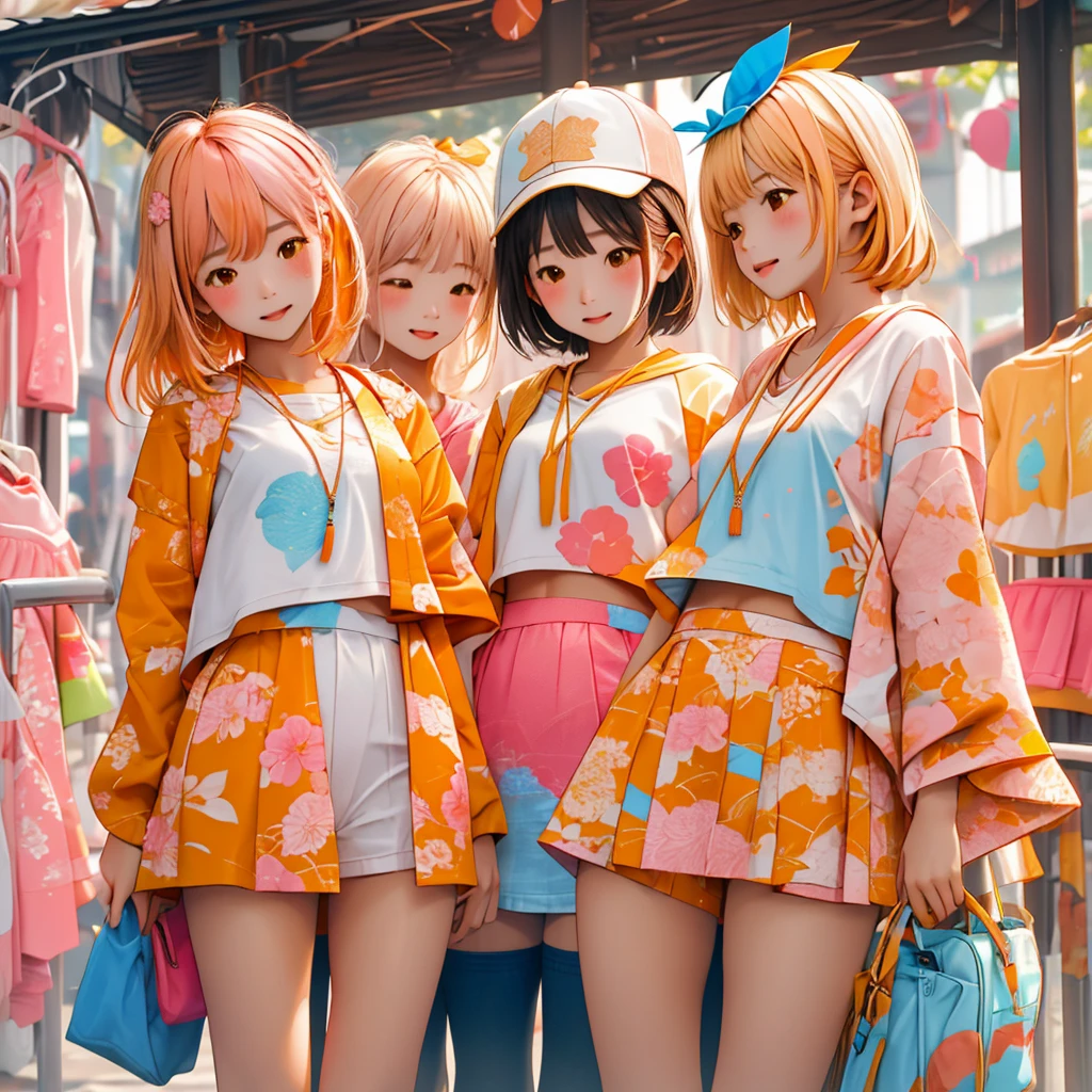 girl,Gradation panty,white,pink,yellow,red ,blue,orange,