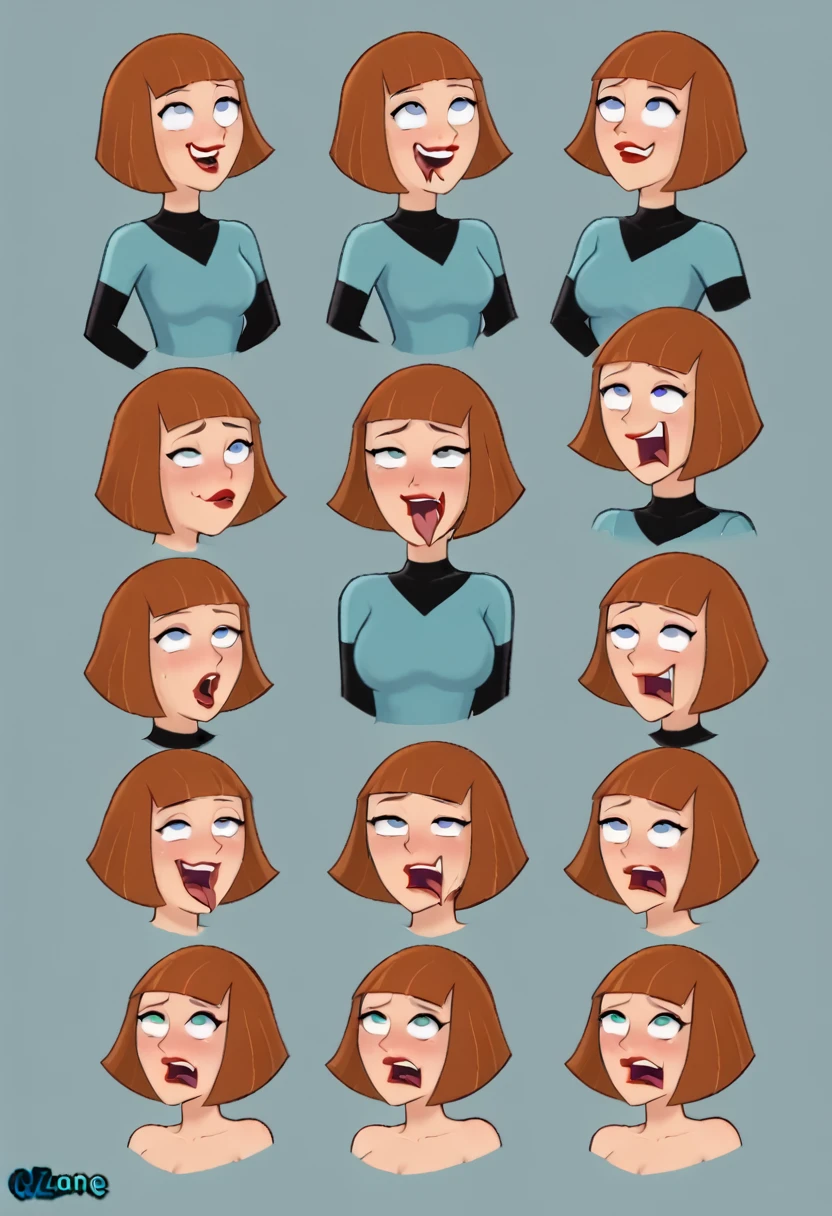Maddie fenton, expression sheet, ahegao