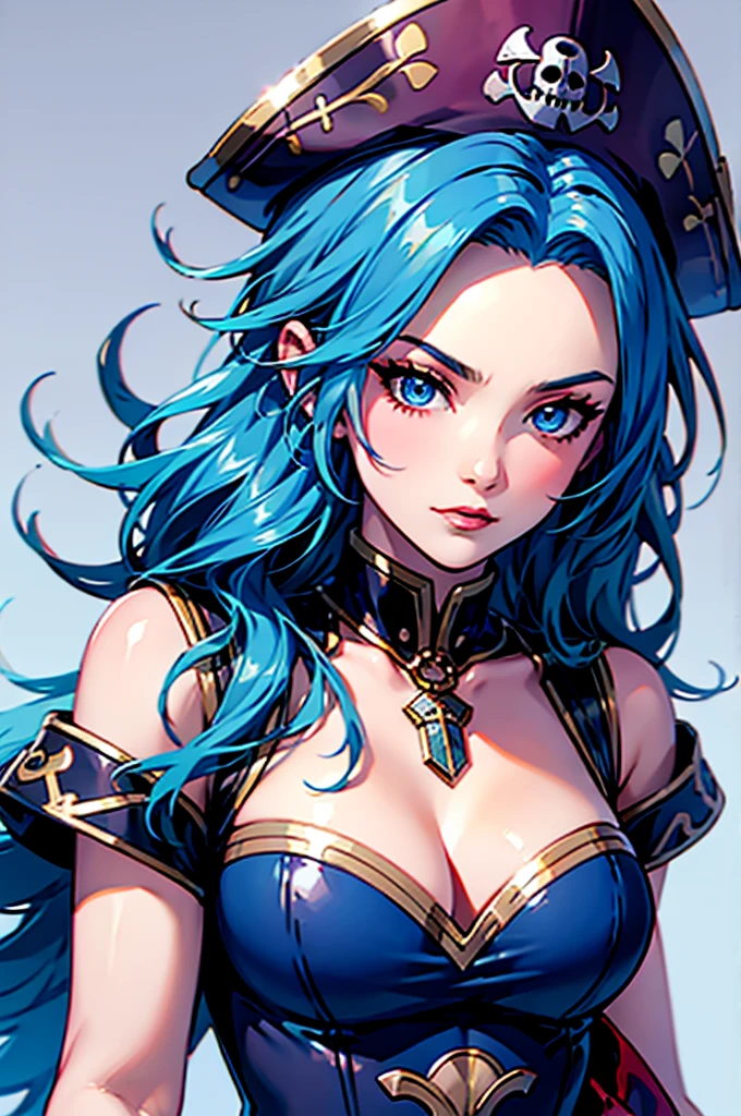 a pirate woman blue hair