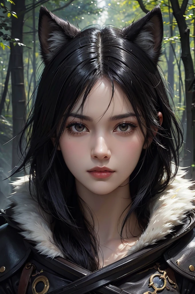 wolf, animal, black hair, shord hair, path, wilderness, masterpiece, light, expert, insanely detailed, 4k resolution, sharp, closeup portrait
splash art, digital art, concept art, john william waterhouse, vibrant, cheerful