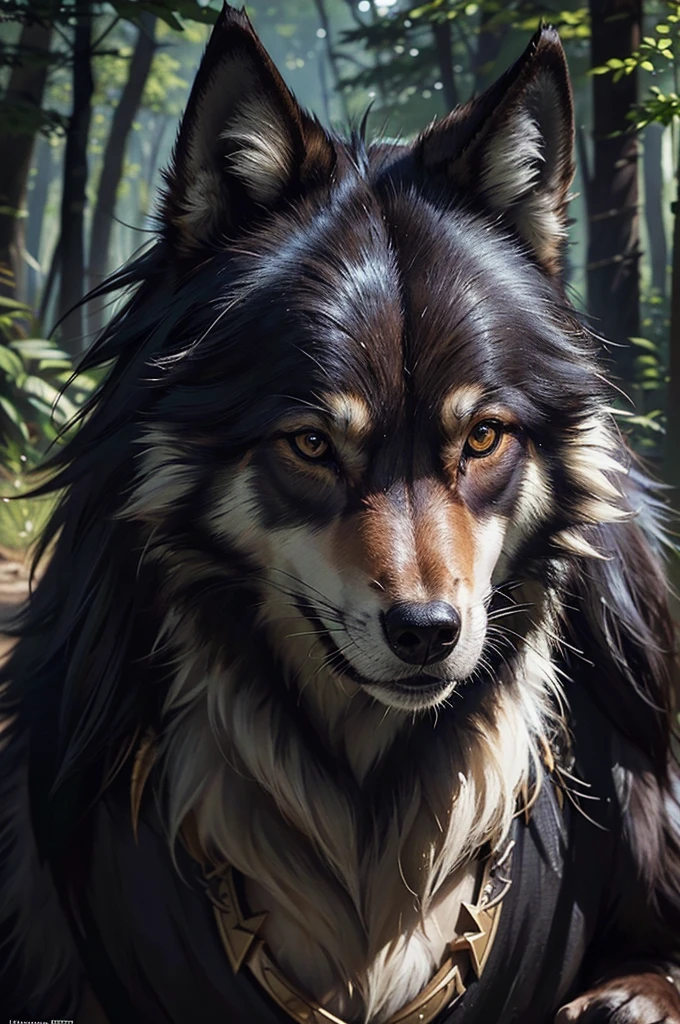 wolf, animal, black hair, shord hair, path, wilderness, masterpiece, light, expert, insanely detailed, 4k resolution, sharp, closeup portrait
splash art, digital art, concept art, john william waterhouse, vibrant, cheerful