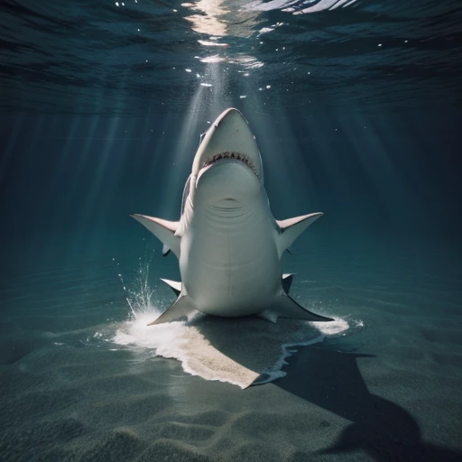 shark in the sea after fish