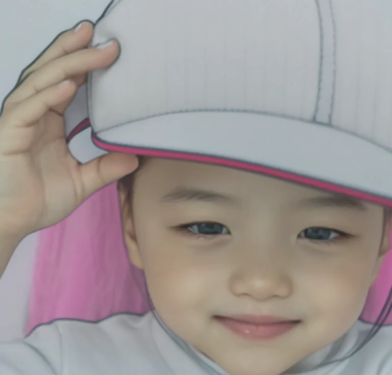 Realistic color photography style、Smiling emphasizes nasolabial folds. Make the chin a little thinner and accentuate the nasolabial folds.、I want it to look more like a color photograph...........。3 year old boy, Xu々To、Clearly visible、Emphasizes deep nasolabial folds from nose to mouth、Generate left and right dimples、Show me your beautiful smile.。Make your eyes look cute with double eyelids.More more more more、Generate a color photo