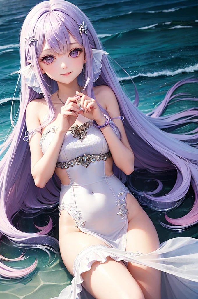 score_9, score_8 up, score_7 up, masterpiece, best quality, highly detailed, 1girl, solo, silver hair, curly hair, teal eyes, head wings, hair between eyes, medium hair, highres, breast, medium breast,
purple brazilian swimsuit, water, outdoors, wet, wet clothes, skin tight, wet swimsuit, beach, nsfw, innocent, beautiful, laying on her side, full body