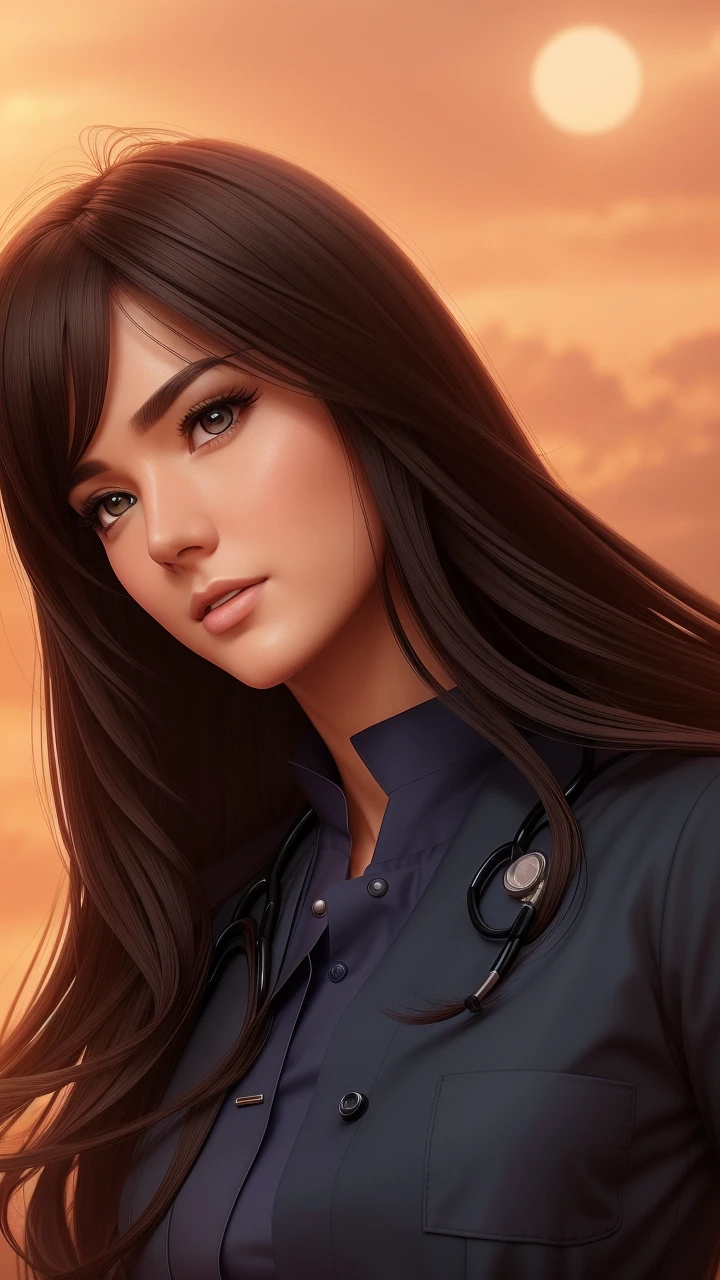 photo of a gorgeous young doctor wearing a doctors outfit in the style of stefan kostic, realistic, sharp focus, 8k high definition, insanely detailed, intricate, elegant, art by stanley lau and artgerm
