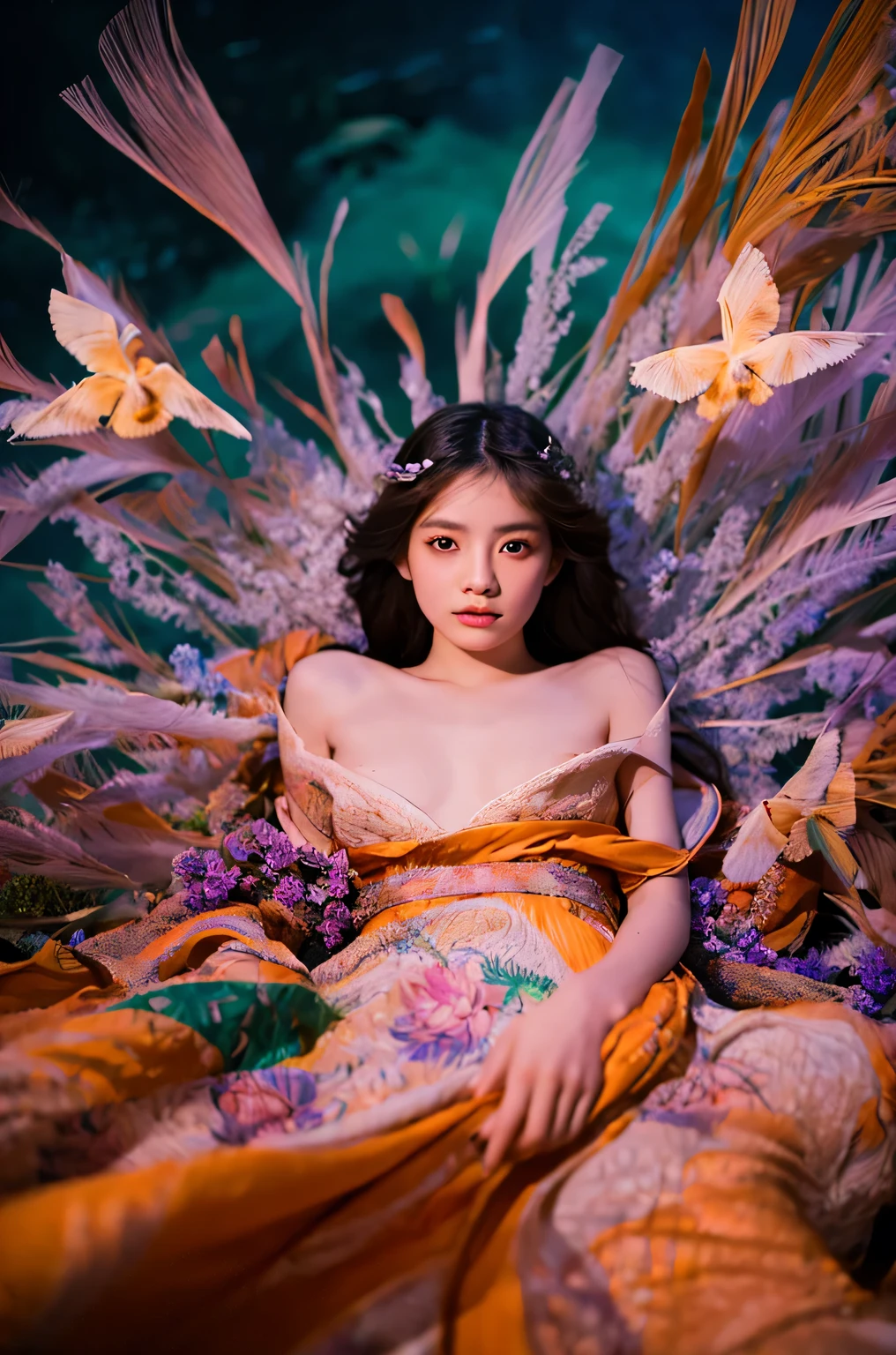 Naked girl spreads her legs to show her vagina,(8k), (Highest quality: 1.2), (Realistic), (Realistic: 1.37), Ultra-high resolution,Sex education training、Illuminated with enchanting lighting、 A stunning and surreal fashion portrait featuring a 17-year-old Japanese model, Feathery hair gives off an angelic beauty. She wears a fashionable and captivating outfit that highlights her super-real skin, Gives a vibrant and dreamy atmosphere. The Cinematic lighting and composition create an otherworldly atmosphere, As if it had fallen from heaven. The background is dreamy, abstract landscape that enhances the overall enchanting and fashionable aesthetic of the photograph., fashion, Cinematic, photograph, portrait photographgraphy