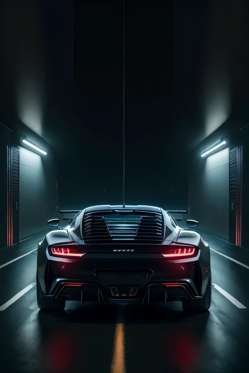 A sleek and luxurious sports car Exterior, meticulously crafted in high-gloss metallic paint, detailed with sharp lines and curves, fundo neutro, Moody, fotorrealista, super detalhada, hiper realista, luzes brilhantes, 8 K

The sports car's hood is adorned with a bold grille and sharply defined headlights, while the side mirrors are sleek and angular. The wheel arches are accentuated by large, low-profile tires, and the side skirts add to the car's aerodynamic design. The door handles are seamlessly integrated into the body of the car, and the side
