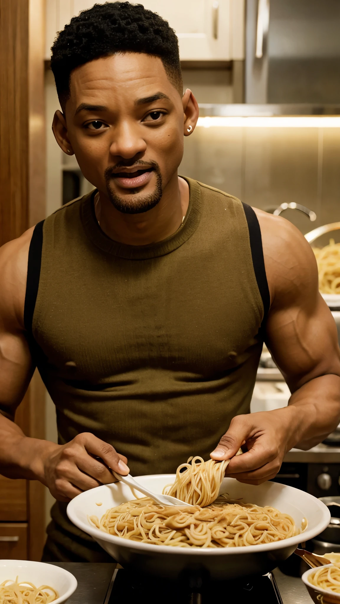 Will smith  eats noodles