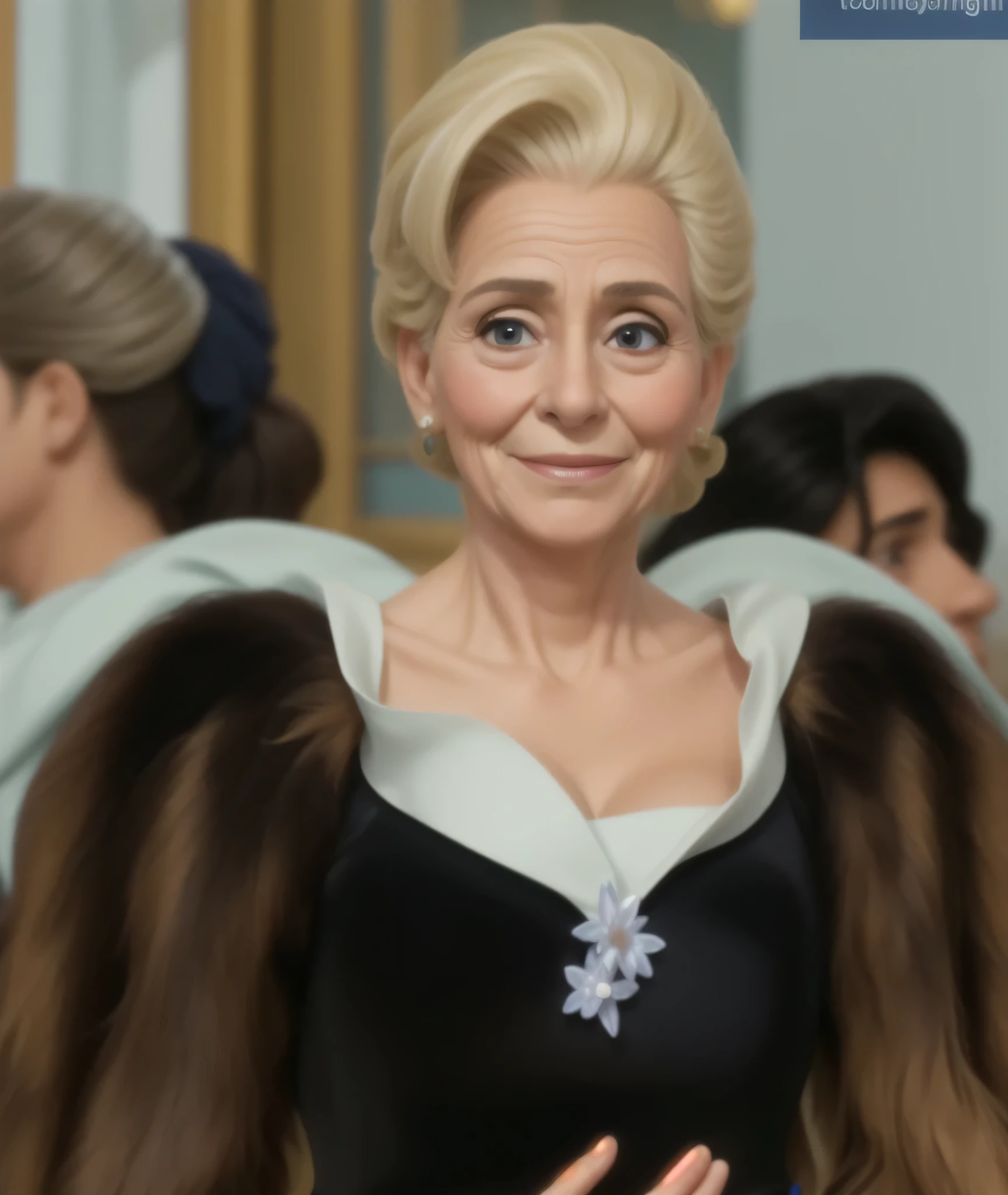 First lady of Nicaragua , He is 75 years old wrinkles with gray background 