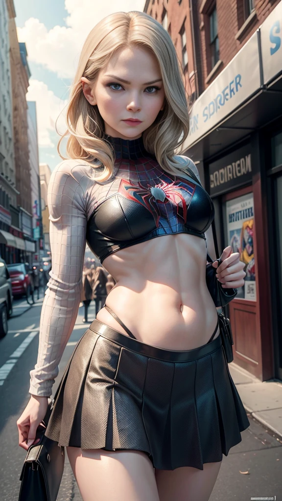 Jennifer Morrison、マーベルコミックの映画Poster、so beautiful、Movies about Spider-Man、sexy、whole body、Wearing a skirt、Premiere Date、Poster、belly buttonを突き出す、new york、She&#39;s wearing a ripped Spiderman suit、The suit is torn、Wearing a skirt、Red and black color scheme、dynamic、masterpiece、Highest quality、Super detailed、Very detailed、Delicate and beautiful shine、Ultra-high resolution、Cinematic、break、breakドロップ、(Torn clothes:1.5)、(Wet clothes:1.4)、Bare shoulders、Real Rain、Wet Hair、belly button、Exposed Skin、sexyな肩を披露