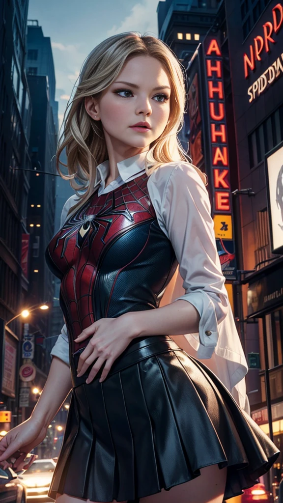 Jennifer Morrison、マーベルコミックの映画Poster、so beautiful、Movies about Spider-Man、sexy、whole body、Wearing a skirt、Premiere Date、Poster、belly buttonを突き出す、new york、She's wearing a ripped Spiderman suit、The suit is torn、Wearing a skirt、Red and black color scheme、dynamic、masterpiece、Highest quality、Super detailed、Very detailed、Delicate and beautiful shine、Ultra-high resolution、Cinematic、break、breakドロップ、(Torn clothes:1.5)、(Wet clothes:1.4)、Bare shoulders、Real Rain、Wet Hair、belly button、Exposed Skin、sexyな肩を披露
