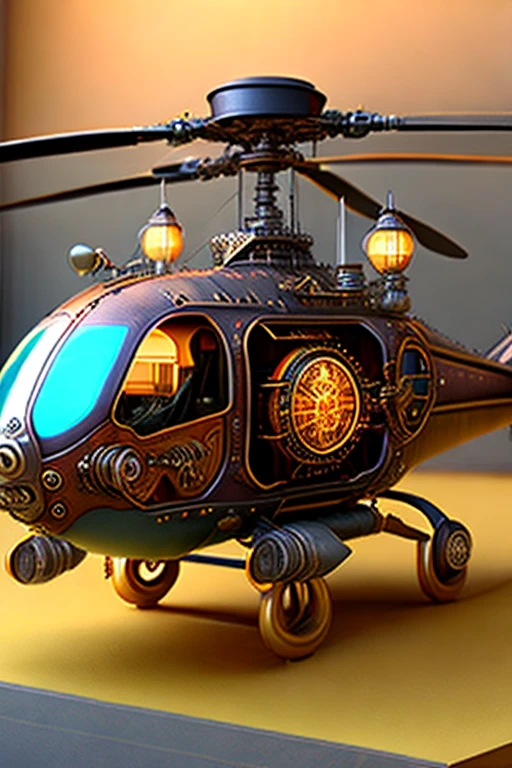 Highest quality、masterpiece、High sensitivity、High resolution、Detailed Description、steampunk、helicopter、