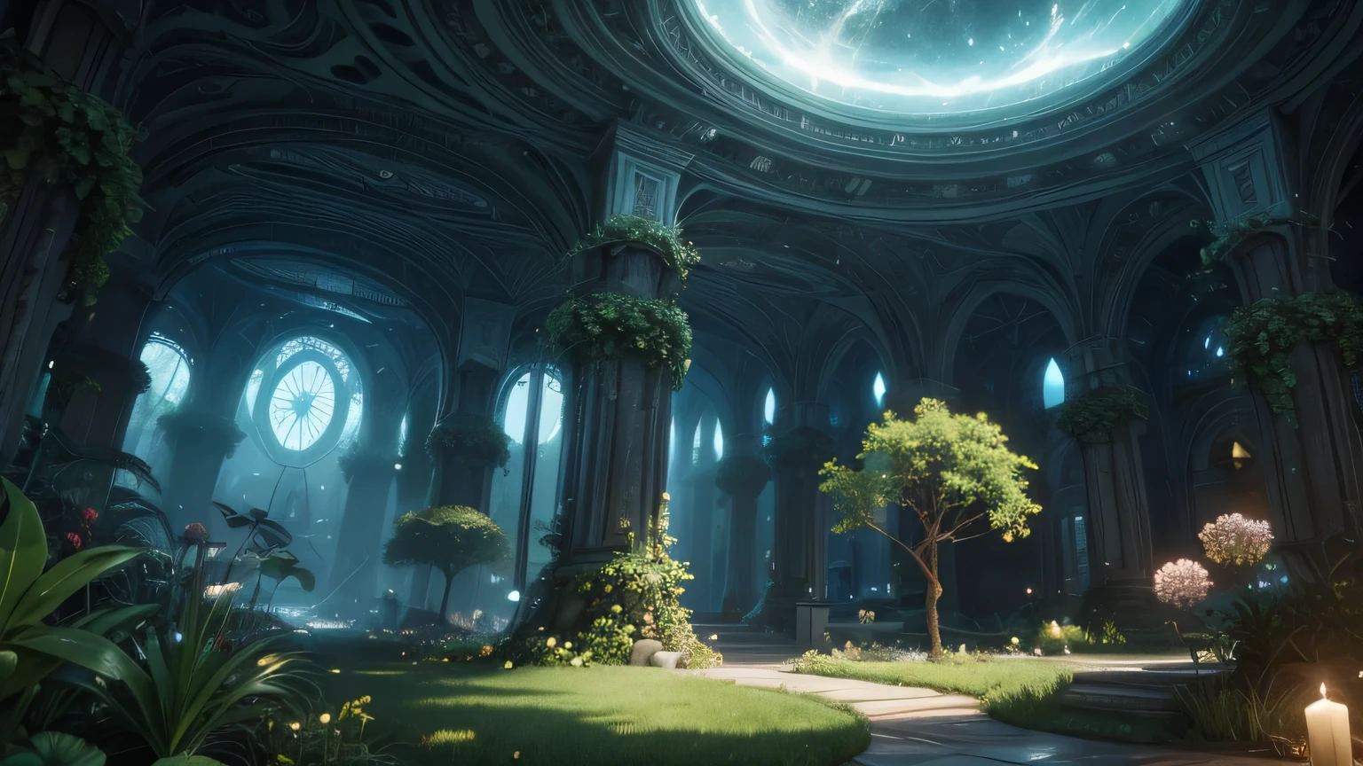 create plants from another world a beautiful place ethereal cosmic fantasy