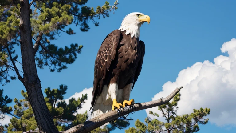 Eagle Wonderful blue sky with trees