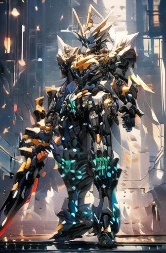 a girl in a mecha museum, 1girl, beautiful detailed eyes, beautiful detailed lips, extremely detailed face and body, longeyelashes, science fiction, missiles, elsword, elsword containment, orange eyes, standing alone, enjoying, missile containment, mecha, standing, high quality, 8k, photorealistic, masterpiece, concept art, cinematic lighting, vibrant colors