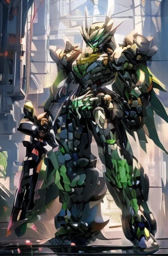 a girl in a mecha museum, 1girl, beautiful detailed eyes, beautiful detailed lips, extremely detailed face and body, longeyelashes, science fiction, missiles, elsword, elsword containment, orange eyes, standing alone, enjoying, missile containment, mecha, standing, high quality, 8k, photorealistic, masterpiece, concept art, cinematic lighting, vibrant colors