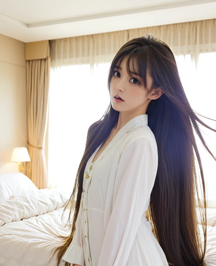 Tall long hair glamorous Masochist、Bedroom