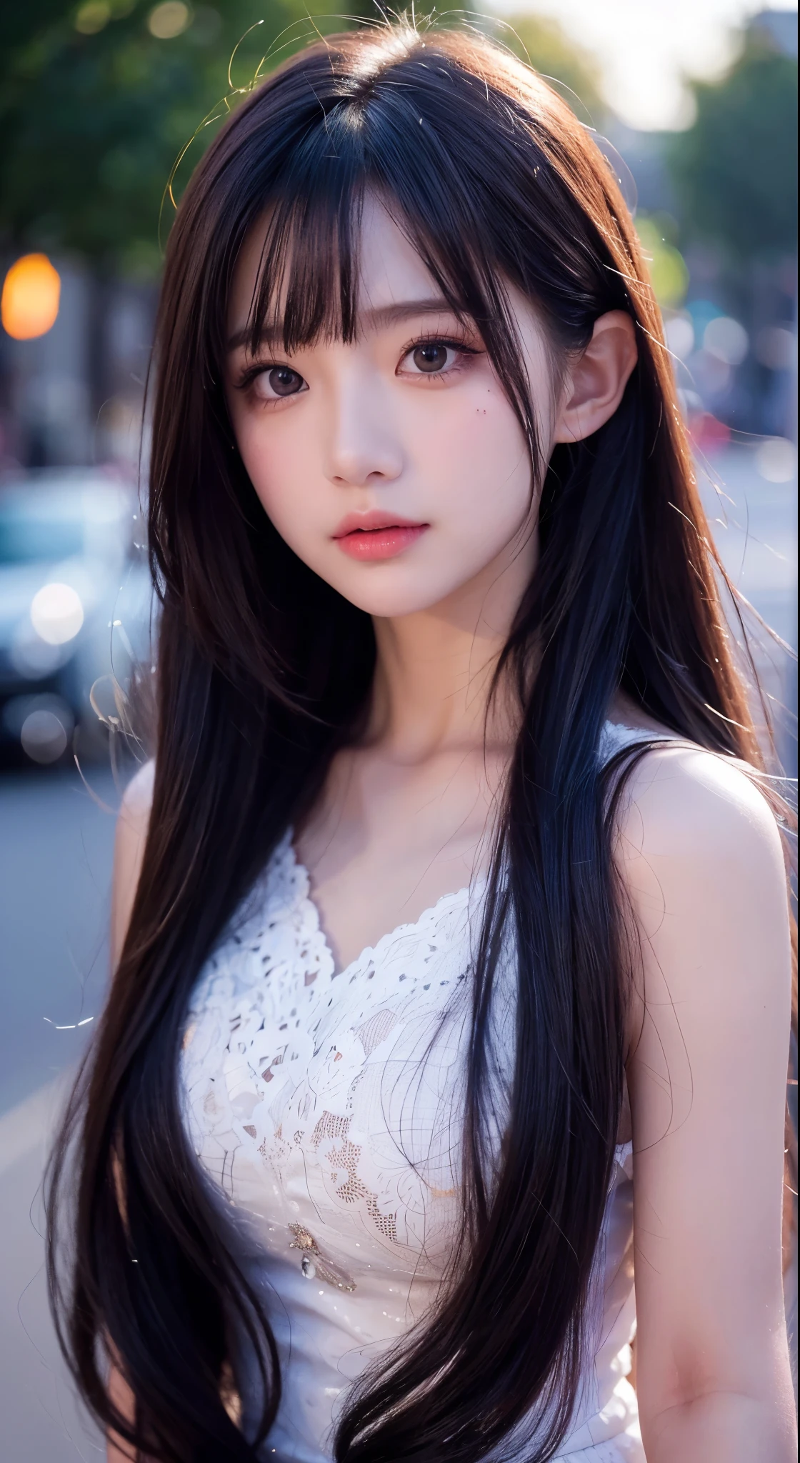 dark studio, two tone lighting,, arurinh,, RAW photo, (high detailed skin:1.2), 8k uhd, dslr, soft lighting, high quality, film grain, Fujifilm XT3, , , , (32k, best quality, masterpiece:1.2), (realistic, photo-realistic:1.37), ultra-detailed, 1 girl, alphalayers, solo, beautiful detailed eyes, floating hair NovaFrogStyle, cute face, , , bokeh,  (detailed face:1.2), (kawaii), ulzzang-6500-v1.1:0.1