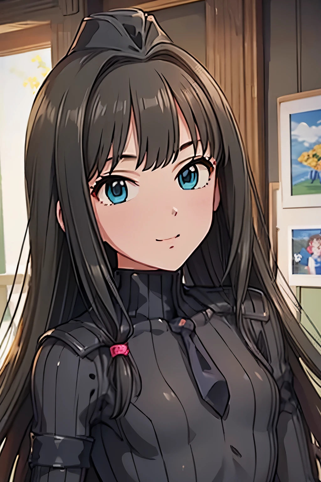 masterpiece, highest quality, {{{best quality}}}, {{Super detailed}}, masterpiece, highest quality, (highest quality), (best illustrations), 8k,{{{masterpiece}}}, {{{best quality}}}, {{Super detailed}}, {{{best quality}}}, {{Super detailed}},(highest quality), (best illustrations), 8k, upper body,Bedroom,black DOLLSUIT, perfect fingers, {{{masterpiece}}}, {{{best quality}}}, {{Super detailed}}, {{very beautiful}},smile, Shibuya Rin