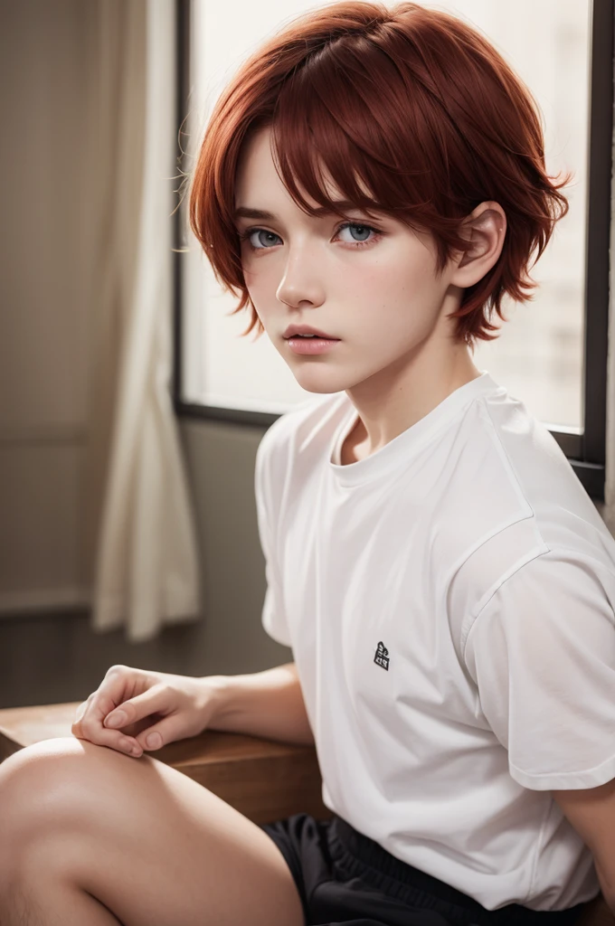 White boy with short red hair