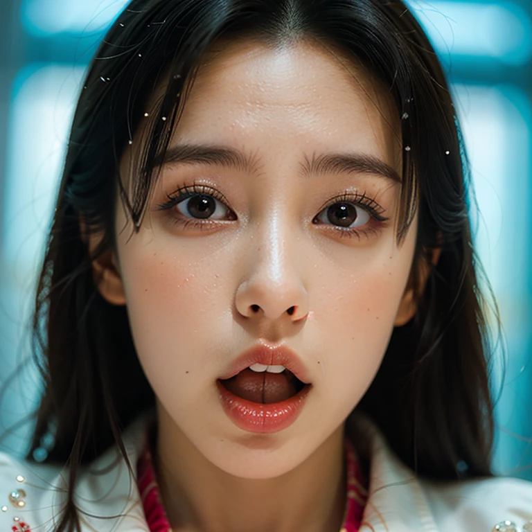 ExtremelyDetailed KAWAII girl Face,(Close-up big lips), glossy lips with beautiful details, Wet Coquettish tongue, Kissing to camera, towards the viewer Kissing, Half closing Eyes, 8K TopQuality masterpiece,an extremely delicate and beautiful (ProfessionalPhoto:1.37), Amazing,finely detail,official art,incredibly absurdres,ultra-detailed,close-up shot, close up, (fish eye lens), wide lens, macro lens, cum in mouth