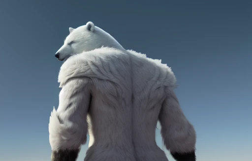 Polar bear stands looking at the sky Medium muscular, frozen planet setting, snowstorm , zoomed in on crotch, , chunie, darkgem, He uses an old, torn blanket made of animal hide as a garment for his body. Polar bear stands looking at the sky Medium muscular, frozen planet setting, snowstorm , zoomed in on crotch, , chunie, darkgem, He uses an old, torn blanket made of animal hide as a garment for his body. (fantasy character design, front angles, side angles, rear angles) （（masterpiece））, （(（best quality）））,（CharacterDesignSheet, Same paper, facade, side face, back), concept art, character concept art, character sketches, cheat sheet, design table roles.