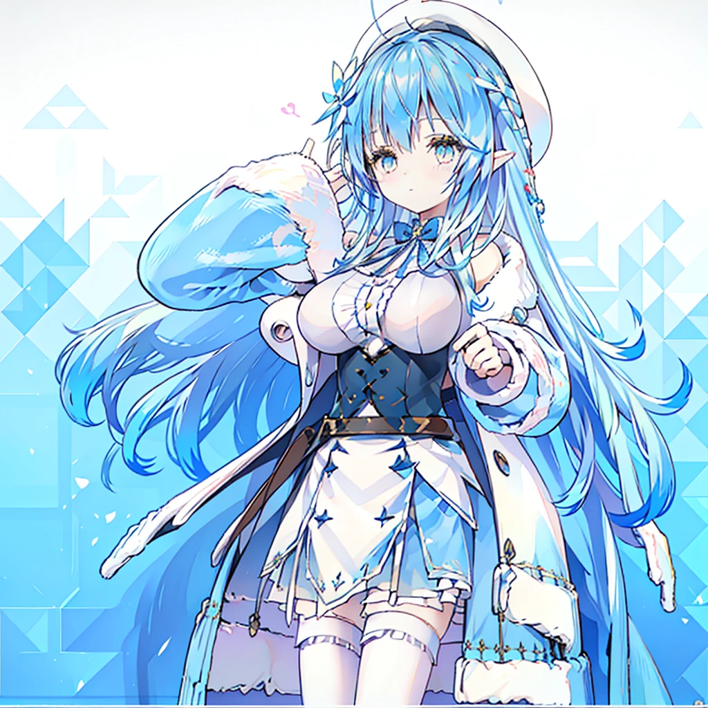 Cute anime girl in beautiful clothes, Azure Lane style,anime goddess,Anime style 4k, Perfect body, Perfect big breasts,((best quality, 8K, masterpiece :1.3)),White，((best quality, 8K, masterpiece :1.3)),anime stlye,character design,full body,outfit design,cute, royal