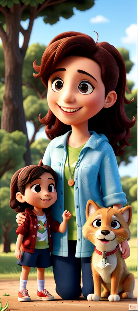 A happy family, com a natureza de fundo