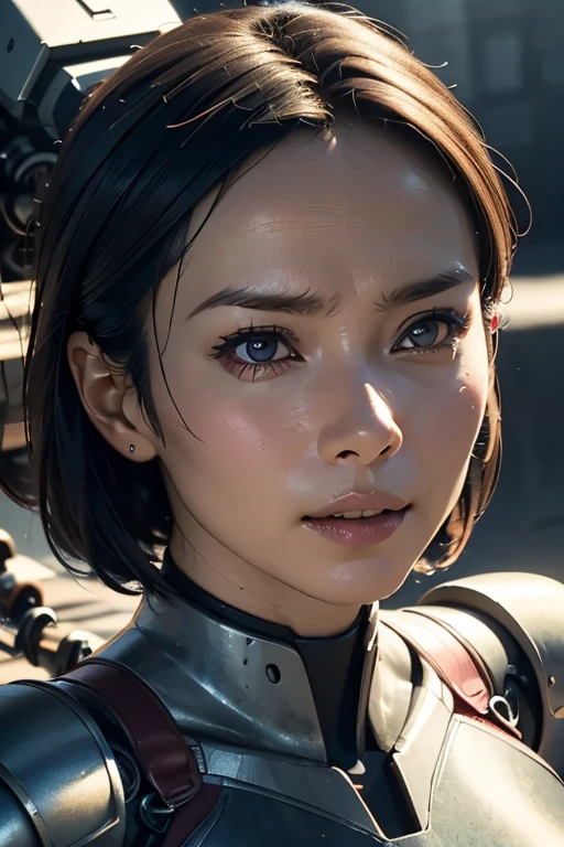 (masterpiece, Highest quality:1.2), (8K Ultra HD, 16K, 32K, Ultra-high resolution), (photoRealistic:1.37), (RAW Photos), ultimate Realistic, ultimate Realistic detail, ultimate Realistic texture, Ultimate intricate detail, ultimate Realistic lighting, ultimate Realistic shadow, ultimate Realistic skinUltimate Realistic Eyes, (mechanical:1.4) (Worm-based mechanical armor), power pipe, Hydraulic cylinder, Ultimate in exquisite detail, Japanese female soldier in mechanical armor, Extremely cute face, Very beautiful face, Realistic, Full Body Shot, Departing from the secret base, cyber punk,Armored Core,Front Mission,