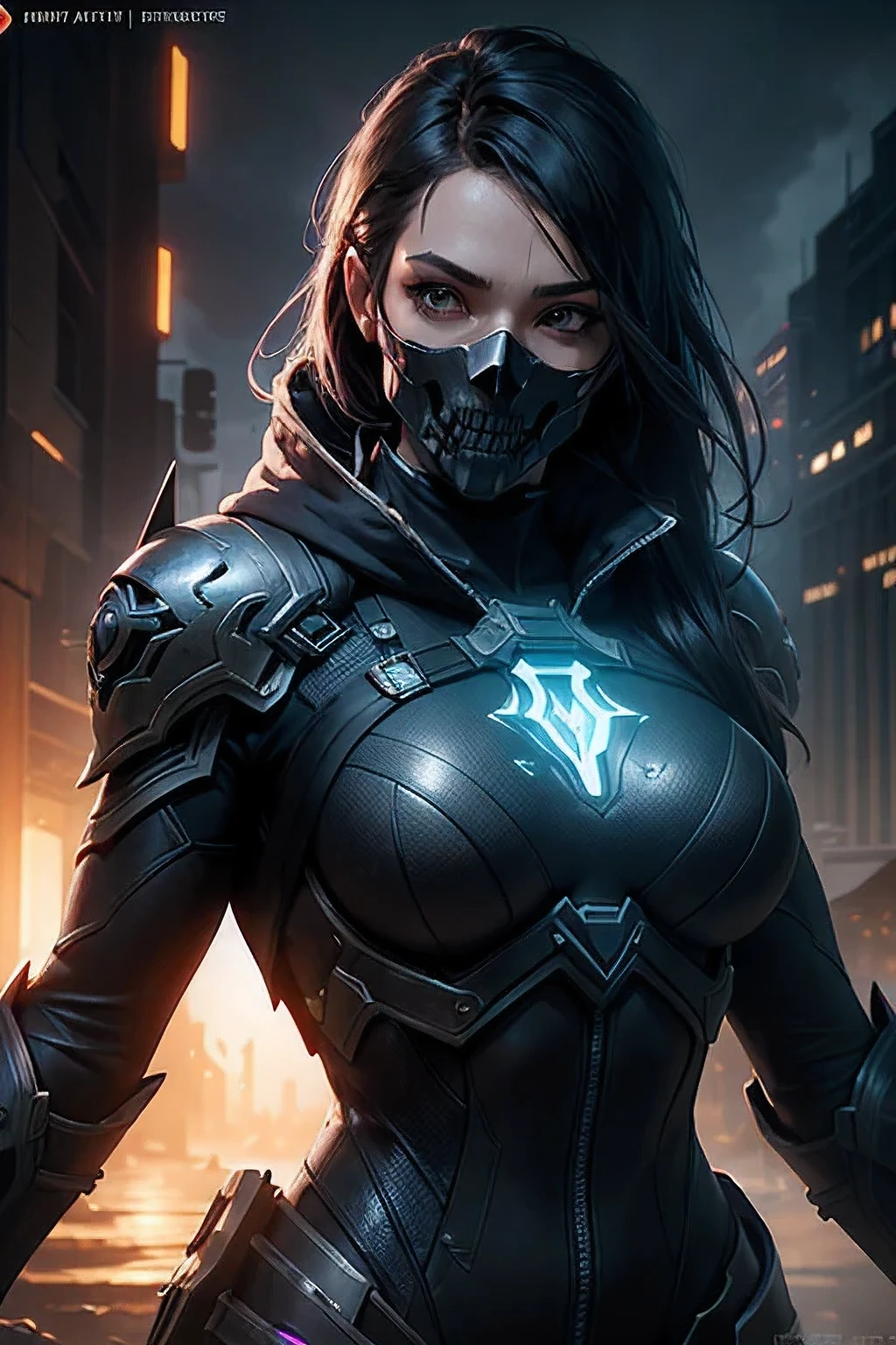 female,skull mask superheroine, unreal engine 5, digital art, 8k resolution concept art, Natural Lighting, Beautiful Composition, cinematic, concept art, breathtaking, splash art, high contrast, colorful polychromatic, ultra detailed, ultra quality, CGSociety head and shoulders portrait, 8k resolution concept art portrait by Greg Rutkowski, dynamic lighting hyperdetailed intricately detailed Splash art trending on Artstation triadic colors Unreal Engine 5 volumetric lighting""