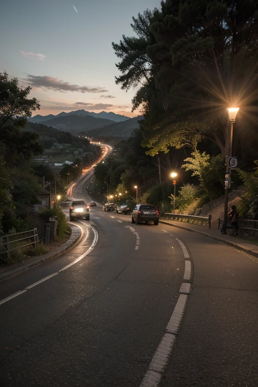 They traveled towards the hills at night, passing through winding roads flanked by towering trees