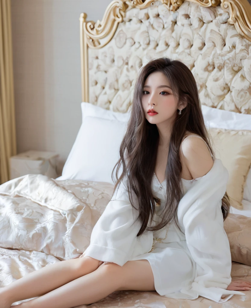 araffe asian woman in a white robe sitting on a step, beautiful south korean woman, korean girl, beautiful young korean woman, korean woman, gorgeous young korean woman, young adorable korean face, wan adorable korean face, popular south korean makeup, jaeyeon nam, portrait of female korean idol, cute korean actress, young cute wan asian face, female actress from korea