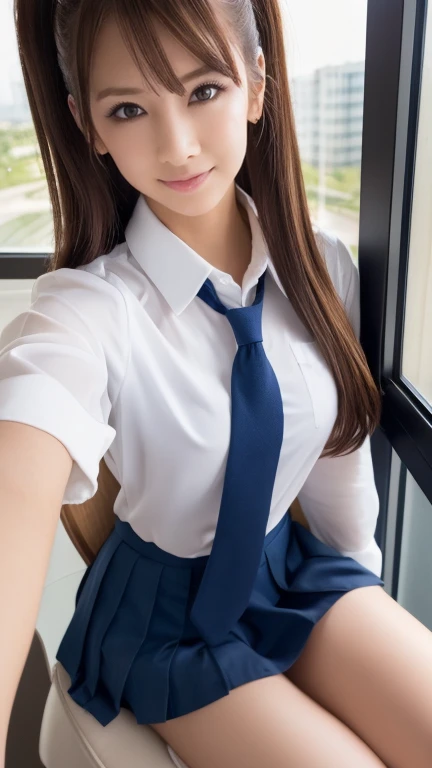 (Photoreal:1.4, 8k),((high Ponytail))、((A wet, see-through jacket))、See-through、(Nipple Covers)、(Soaking wet)、(Twin tails)、((Loose tie))、(chest元はだけてる)、(((Knee-high)))、(((From the knee up)))、(Transparent clothes)、((chest元が大きくはだけてる))、chest、chestの谷間、
highest quality, masterpiece, ultra high resolution, perfect dynamic composition, (cinematic lens effects), (beautiful face), (brown hair:1.3, bangs, long hair), Highly detailed skin and facial textures:1.3, tanned skin:1.0, perfect proportions, Medium chest, shiny legs, Detail of limbs, Cute and sexy 18 year old high school girl, (completely enchants you:0.9), (school uniform:1.3, white shirt, Blue tie, checked skirt), (gal makeup, eyeliner, lip gloss, Eyes that feel beautiful eros:0.85), sexy face:0.8, (beautiful eyes, thick lips, A taste of beautiful eroticism:0.85), (Too cute beauty:0.9), (classroom, machine, Chair, big window), (look at camera), (extreme close up:1.3), smile、Low angle、(From a low position)、
Bird's eye view、(From a high altitude)、
Selfie shot、(Selfie composition)、
POV shot、(First-person view)、
Ultra wide angle(Ultra Wide Angle)
Fisheye(Fisheye Lens)、Hair Bun、Wavy Hair、