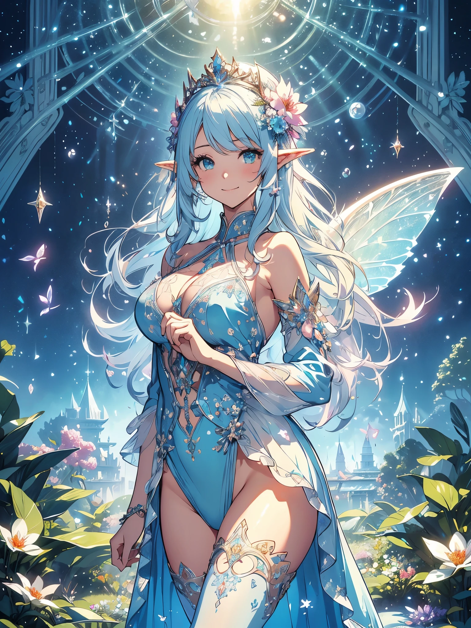 最high quality、1 woman elf on screen , Beautifully decorated body stocking,Beautiful foam、、CourtyardShining fairy wings、Flower fractal art Beautiful Nature Crystal of snow、Blue Ice World beautiful dress, 、Bigger on the screen((cowboy shot 2 )) 、see-throughb最high quality、1 woman elf on screen 、ice palace、Beautifully decorated dress、Beautiful foam、、CourtyardShining fairy wings、Flower fractal art Beautiful Nature Crystal of snow、Blue Ice World beautiful dress, 、Bigger on the screen((cowboy shot )) 、((see-throughbodystocking,))underwear,Beautiful radiance,High-definition depiction, Realistic, 8k, Unity, beautiful Shot, light smile, Beautifully and vividly drawn, , Beautiful, beautiful, clear skin、sexly,beautiful underwear,Countless rays of light pouring down, Swirling Light, Raise one arm above your head, Intense light is emitted from the magic circle in front of the girl. forest、Lots of leaves、green leaves、flower、Particles of light、at night、Magic Palace、Fairy tale、
Romanticism,Cowboy Shot: The most beautiful form of chaos, Mr..々colour, Intertwined flowers, Particle,magical gentle light,smile,sexly,image quality、masterpiece、Beautiful Face、Super beautiful elf woman((Big breasted 22 year old office lady、Bust 100,Beautiful long ironed hair 、bionde hair,height: 165cm。、sexly、ANDsbian、、high quality、、Visual art、Written boundary depth、、ANDlf ANDars、、universe、Happy smile、gentle light、ANDlf forest、elegant、ticker beautiful decorative、、magic、forest、beautiful tiara、Beautiful bed、Beautiful Landscape、A kind smile、wonderful、Fluttering petals、Dance happily、、Cultivate fantasy、、Mystery light Lots of flowers、、art、palace, art,mystery,Ultra-high resolution,atmosphere A colorful and dreamy anime-style illustration of a young girl with beautiful hair、surrounded by a kaleidoscope of colors and glowing lights. The background is filled with whimsical details and a magical atmosphere. --ar 3:4 --style raw --stylize 600 --niji 6、Throne Beautiful Aquarium、