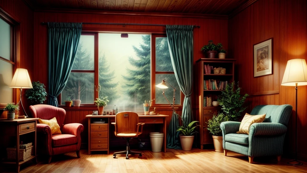 Sure! Here’s a prompt you can use for generating a lofi-style image:

"Create a lofi-style artwork featuring a cozy, dimly lit room with warm colors. Include elements like a small desk with a vintage lamp, a comfy chair, a window showing a rainy night outside, and a stack of books. Add subtle details like soft glowing lights, a steaming mug of tea or coffee, and a few plants to enhance the relaxed, nostalgic atmosphere."

Feel free to adjust any details to better fit your vision!