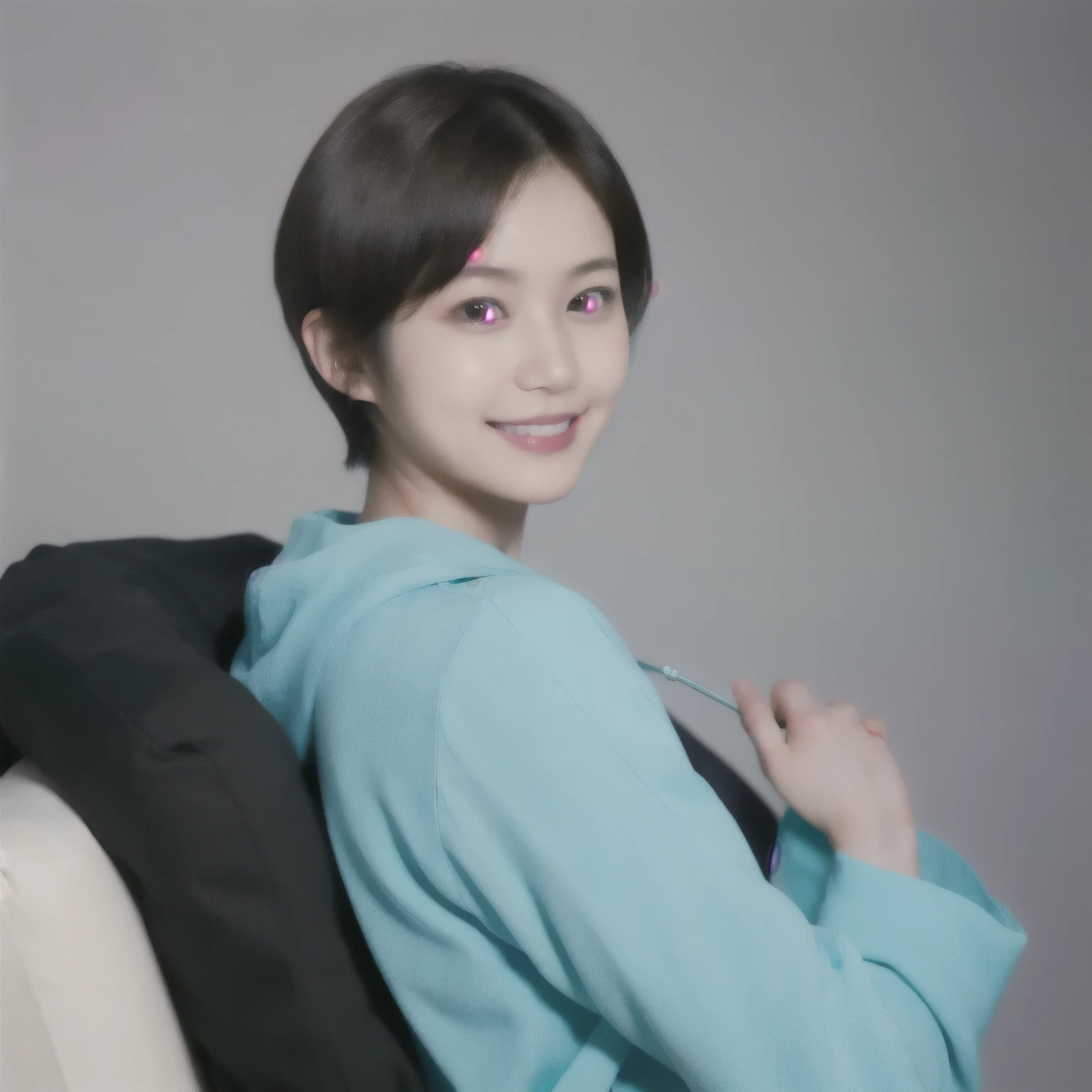 259 20-year-old female, (short hair),(Genuine), smile