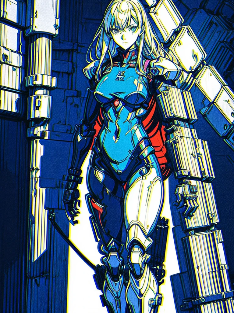 Anime style illustration of a woman carrying a suitcase on a space station, Girl wearing mecha cyber armor, Cyberpunk Anime Girl Mecha, perfect Anime Cyborg woman, Ghost in the Shell&#39;s Art Style, Anime Cyborg, Git anime, Git, A mix of anime robots and organic matter, Digital Cyberpunk - Anime Art, ghost in the shell style, Cyborg Girl, completely covered in metal armor