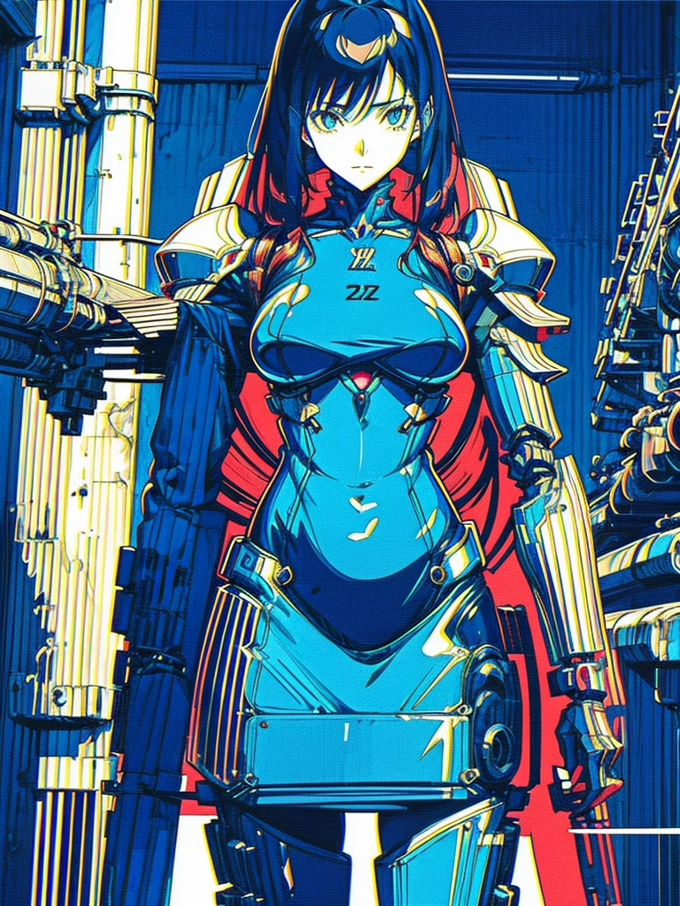 Anime style illustration of a woman carrying a suitcase on a space station, Girl wearing mecha cyber armor, Cyberpunk Anime Girl Mecha, perfect Anime Cyborg woman, Ghost in the Shell&#39;s Art Style, Anime Cyborg, Git anime, Git, A mix of anime robots and organic matter, Digital Cyberpunk - Anime Art, ghost in the shell style, Cyborg Girl, completely covered in metal armor