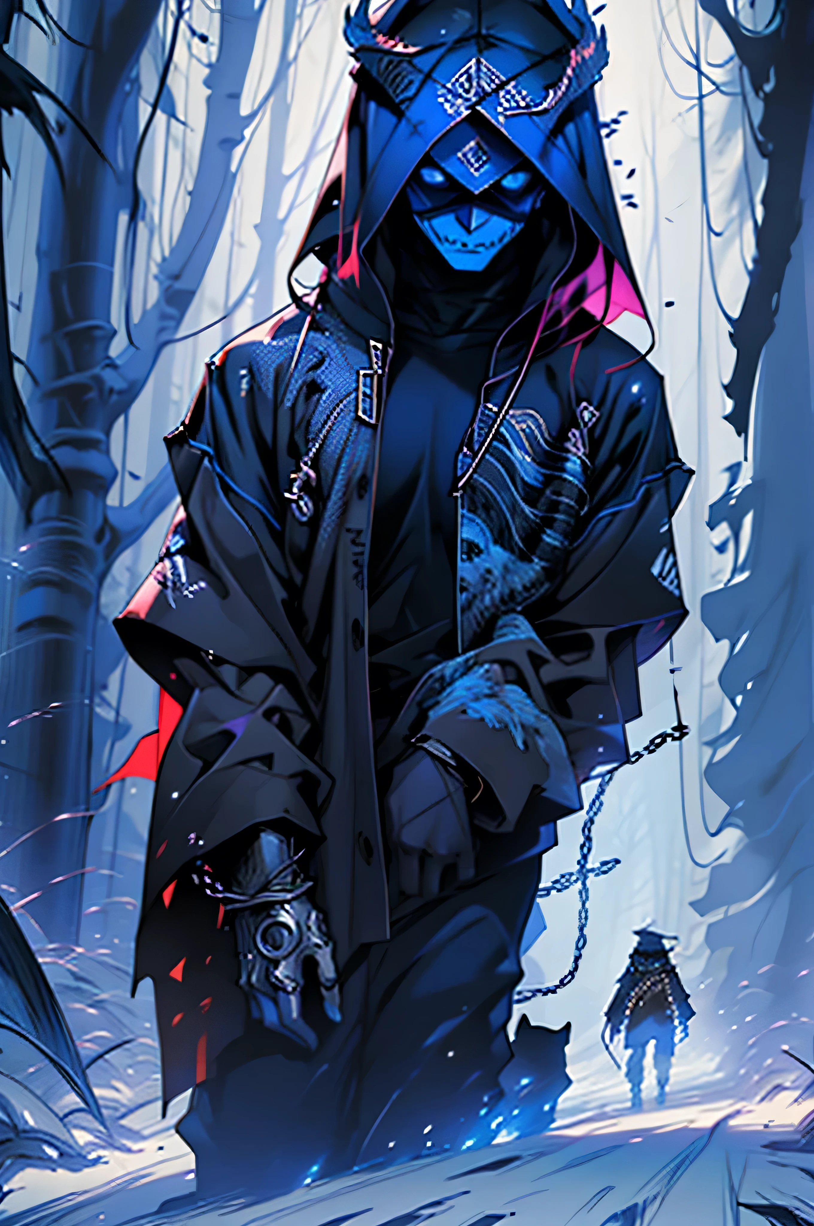 SystemFour is a mystical character that represents a king of spirits, evoking a powerful and legendary figure. He is described as walking through a forest, where shadows and whispers recognize him as "king and master". With his sword of light and deadly gaze, SystemFour is a hero of forgotten legends, brought from beyond by a storm. Creatures kneel before his power, and his return is sung by skulls, symbolizing its connection with death and the supernatural. His story seems to revolve around themes of power, respect and the eternal cycle of life and death.
