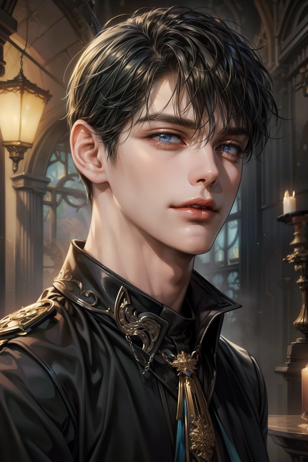 (masterpiece, top quality, best quality, official art, beautiful and aesthetic:1.2), boy, handsome, extreme detailed faces, (fractal art:1.3), colorful, highest detailed, (perfect face), shiny skin, HDR, cantarella, extremely detailed dress, detailed background 