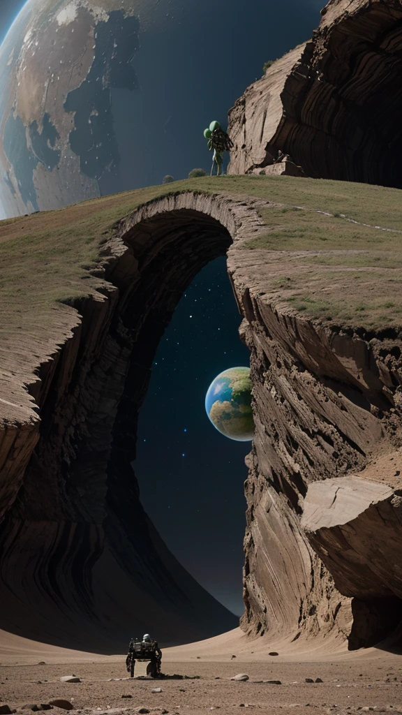 (4K), (Highest quality), (Best details), (Realistic)、A naked giant beautiful girl destroys the Earth with her ass from outer space