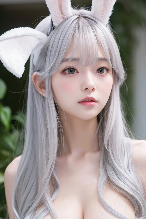 Silver Hair、Long Hair、Wavy Hair、With bangs、girl、((naked))(Bunny ears)(Rabbit&#39;s Tail)、Browsing Caution、bed、Dark Room、Night Room、Vagina Penis、Sex with a man、The boy above、Face to face、Sweat、Pussy juice、trembling、shortness of breath、Cum in pussy、Creampie、Excessive 、Cum on body、Lie in、Orgasm High Definition, masterpiece, accurate, Anatomically correct, Winner of numerous awards, 最高quality, detail, High-resolution model, 高いdetail, 高quality, quality, Retina, Very detailed, Textured skin, Ultra high definition, 