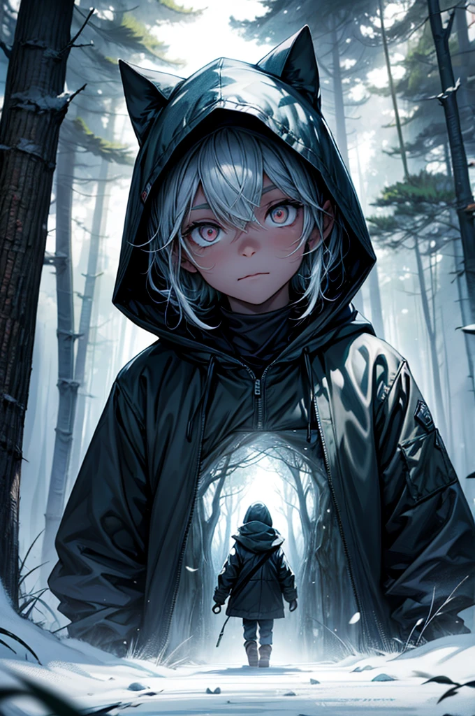 Little hooded being, with shining eyes that emanate light, silent, determined and resilient forest warrior