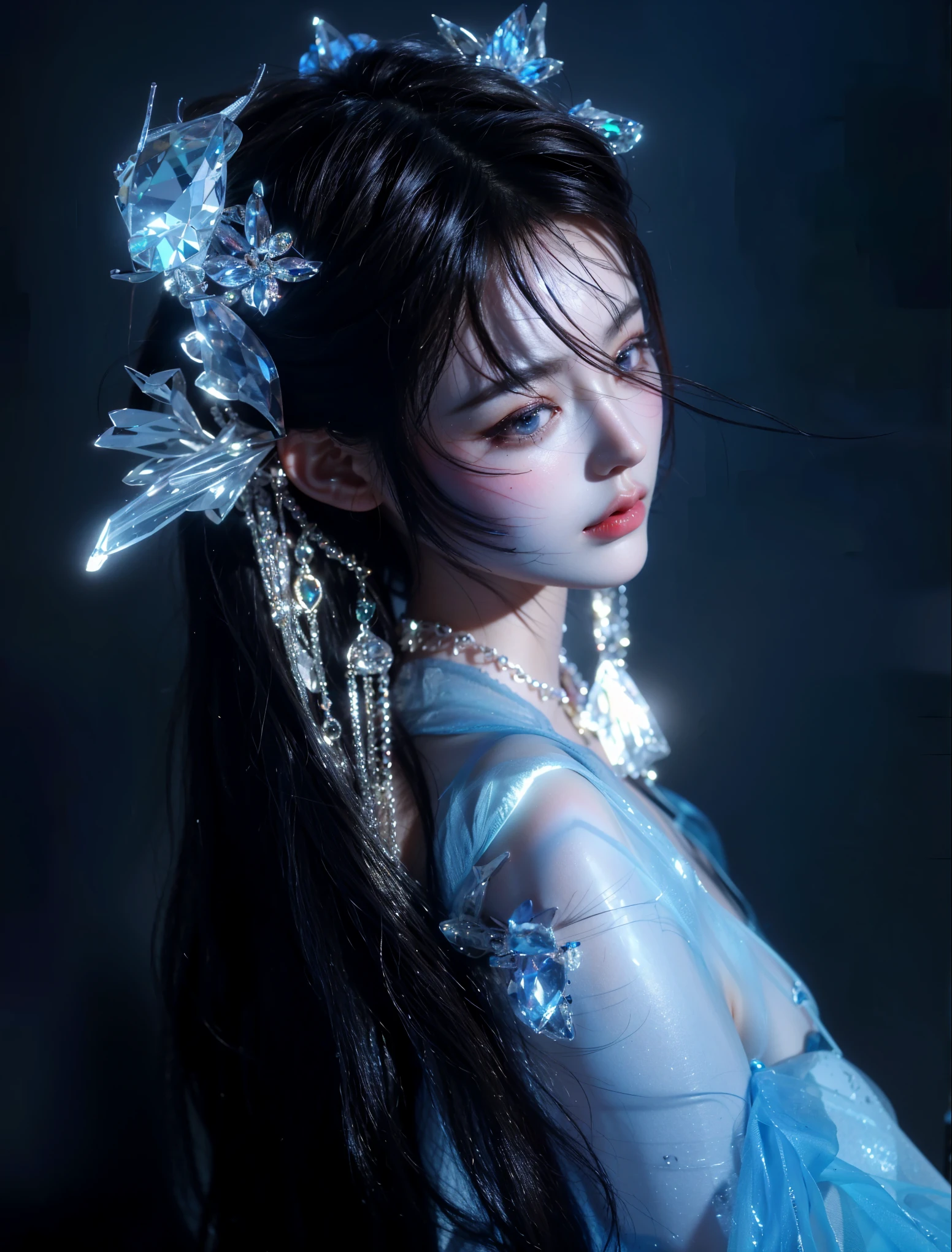 Game Art,Best image quality,Maximum resolution,8K,(A bust photo),(portrait),(Head close-up),(Rule of Thirds),Unreal Engine 5 rendering works,20 year old girl,((Queen)),The eyes are very detailed,(Large Breasts),Elegant and noble,light,Ray Tracing,Game CG,((3D Unreal Engine)),OC rendering reflection mode,4K,Ultra-clear,Sensual,Translucent lace,Fair and plump figure,Pretty Face,Glossy Gel Coat,身着华贵礼服的Queen,Crystal Gem Crown,Necklace jewelry,blue eyes,The tattoo is very three-dimensional,Gorgeous and intricate tattoo designs,Ultra-clear portrait,Sexy thick lips(Red lipstick),Gorgeous clothing,Diamond Gold,Luxury Costume Jewelry,sideways,Look Back