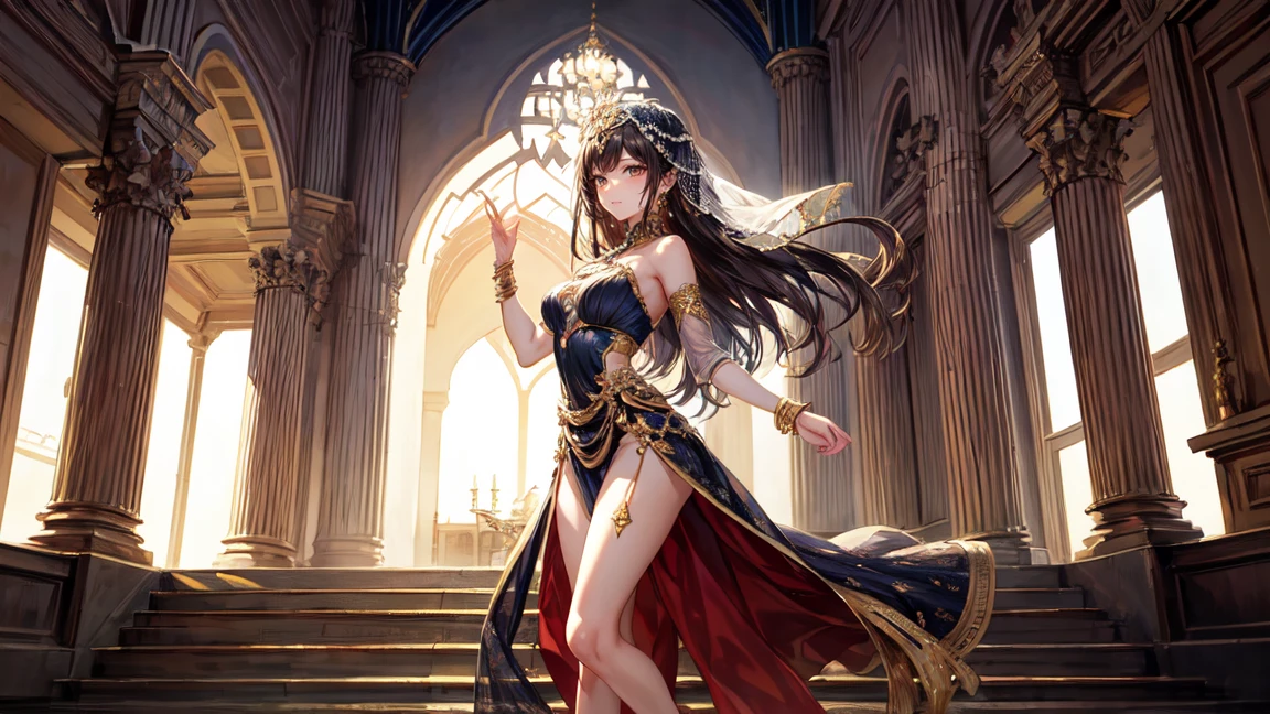 Dark Goddess vs Light Goddess in the Realm of gods (background: the ruin realm of gods)