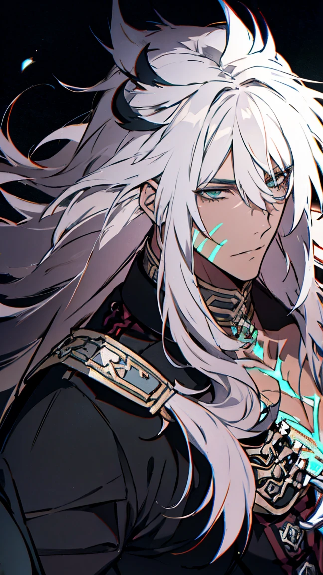 Siegfried,Fate,***ung man, male photo,solo,(portrait),gray long hair,green eyes,moonlight,high quality, Best quality, 8K, ultra detailed,masterpiece