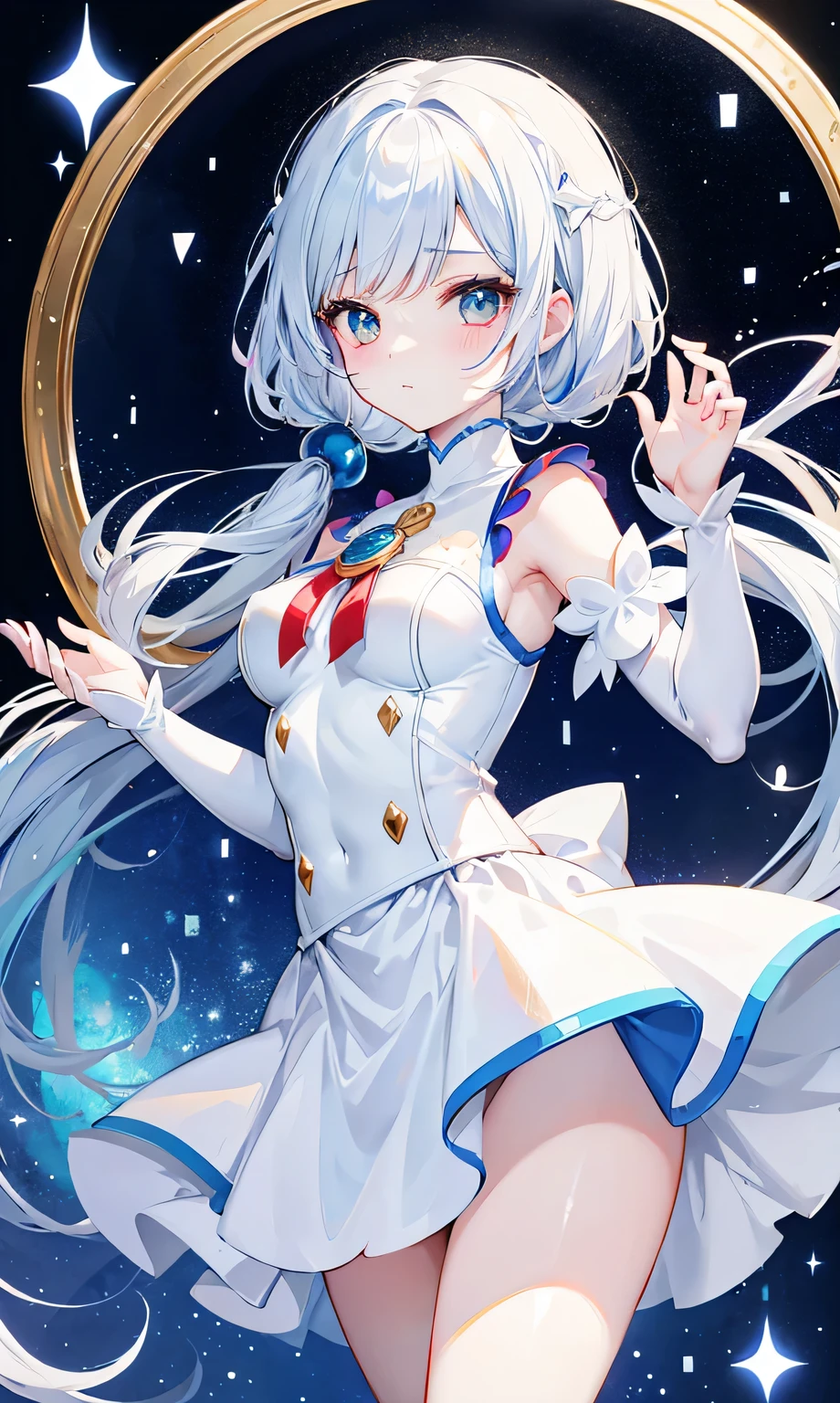 Cosplay Snow White，The seven dwarfs merged into Snow White，Magic mirror decoration magic mirror decoration glass mirror magic mirror，A little bit of flirtation，Blue, white, yellow and red color scheme